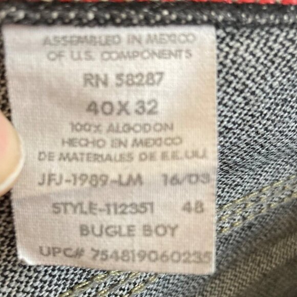 Vintage Bugle Boy Low Rise Black Denim Jeans 40 x 32 Black Baggy Streetwear NWT - Picture 5 of 10